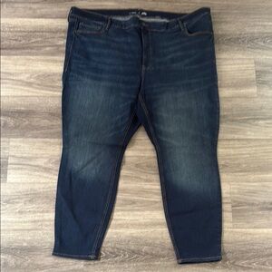 Old Navy Blue Skinny Jeans 28 with Natural Fading Dark Wash Mid Rise Rockstar